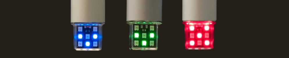 Multicolor external LED space indicator lights